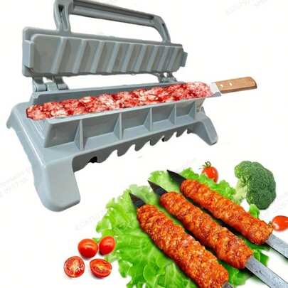 2pcs Portable Single-Row Plastic Skewer Maker - Food- Barbecue Skewer Mold - Easy Grilling Kitchen Tool, Kitchen Accessory