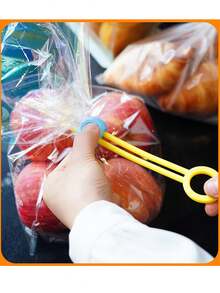 3pcs/6pcs Random Color Food Bag Sealing Clips, Reusable & Adjustable Bag Sealer Clips, Suitable For Plastic Bags, String Bags And Snack Bags, Silicone Food Bag Sealing Clips, Organizer - Multicolor - View 2