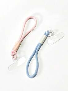 Silicone Lanyard Gasket Macaron Color Phone Lanyard + Earphone Case Lanyard, Short Silicone Nylon Wrist Strap, Phone Case And Earphone Case Anti-Lost Pendant With Clear Tether Tabs Spring Gift - Multicolor - View 8