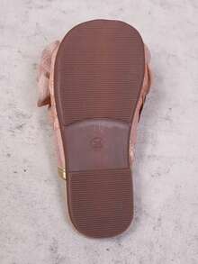 1 Pair Girls' Mesh Embroidered 3D Flower Peep-Toe Flat Sandals, Suitable For Spring And Summer, Princess Shoes - Coral Pink - View 8