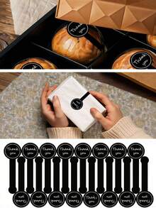 100pcs Thank You Long Seal Stickers, Pudding Bottle Stickers, Baking Box Label Stickers, Baking, Handicrafts - Suitable For Baking And Baking Enthusiasts! - Multicolor - View 7