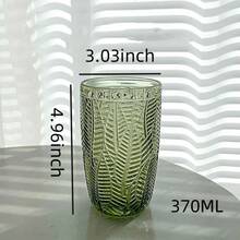 6 chiếc cốc thủy tinh hình lá xanh độc đáo, thiết kế lá hoàn hảo, an toàn khi rửa bằng máy rửa chén. - màu xanh lá - Xem 3