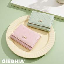 Bowknot Accent Minimalist Tri-Fold Women Wallet Multiple Card Slots Cute Cat Ear Design PU Snap Button Short-Style For Students Birthday Pink Bag Christmas Gifts Gift Thanksgiving For Women Wallet Purse Wallet Small Wallet - Hồng - Xem 5