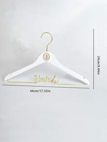2pcs Personalized Wooden Wedding Dress Hangers, Bride & Groom Engraved Garment Rack, Diamond Wedding Ceremony Photo Prop - White - View 2