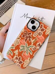 1pc Retro Tropical Vacation Palm Tree & Parrot Pattern Glossy 2-In-1 Phirim Case Full Coverage Hard Phone Shell Suitable For Samsung/ 11/12/13/14/15/16/17 Pro Max - Multicolor - View 2