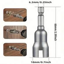 1pc Electric Slotted Screwdriver Tool, With 1pc Butterfly Bolt Socket Wrench, 6.35mm Hex Socket Nut Adapter - Multicolor - View 6