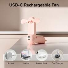 JISULIFE Handheld Mini Fan, 3-In-1 USB Rechargeable Portable Fan [12-19 Hours Battery Life] With Power Bank & Flashlight, Pocket Design For Travel/Summer/Concert/Eyelashes, Gift For Women - Multicolor - View 11
