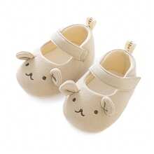 Baby Girl Dress Flats Soft Soles Cute Bear Embroidery Mary Jane Shoes Casual Walking Shoes For Newborn Toddler - Màu vàng - Xem 9
