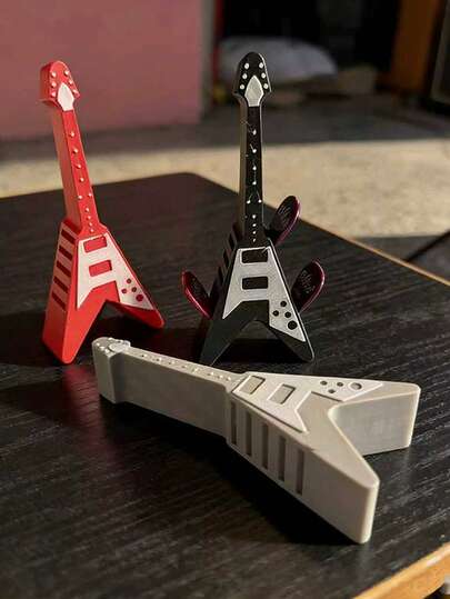 3D Printed Guitar Pick Holder - 10-Slot Pick Storage Stand With Guitar Element Design, Sturdy Plastic Desktop Display Box, Portable Pick Case For Guitarists, Creative Music Gift For Guitar Enthusiasts & Musicians