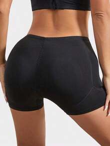 Women's Padded Panties With Removable Sponge Inserts, Butt Lifter Hip Enhancer Shapewear Shorts, Tummy Control Body Shaper, Tight-Fitting - Black - View 4