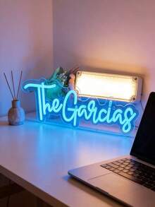1 Pc Custom Neon Signs For Decor, Personalized Name Or Phrase LED Light, USB Powered With Dimmable Function – Wall Sign In INS Style, Minimal Chic Look – Romantic Light For Halloween, Thanksgiving, Christmas, Bedroom, Women, Girl, Wedding, Birthday, Game Room & More - Easy To Clean, Reusable - 冰藍色 - 查看 4