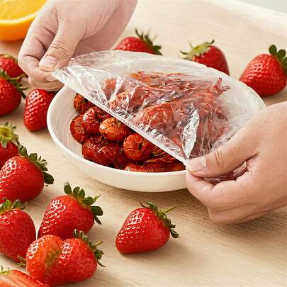 可重复使用的保鲜膜、可拉伸食品罩、厨房用品、可清洗餐盘罩、食品储存、无异味食品保鲜膜、野餐必备、餐厅一次性用品替代品、派对用品