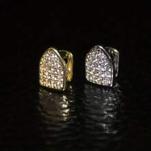 THATBOY Satu set berisi 4 Grillz bergaya Hip Hop yang terbuat dari tembaga dengan inlay zirkonia sintetis, aksesori berkilau untuk perhiasan. Hadiah untuk artis rap dan hip hop, cocok untuk pria dan wanita. - MultiWarna - View 13
