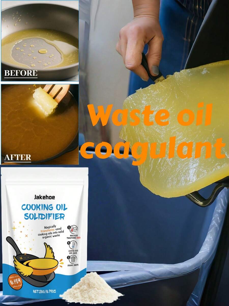 Solidifier For Used Cooking Oil, Easy To Handle Kitchen Waste Oil Disposal, Multi-Purpose Oil Cleaning Solidifier