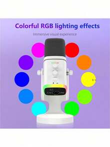 Easypie Selection USB/XLR Dynamic Microphone With RGB Control/Headphone Jack/Mute Function, Suitable For PC Gaming, Recording And Streaming - One Size - View 5