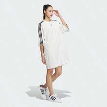 Adidas Originals Women's Retro Casual Loose Fit Short Sleeve Dress - White - View 3