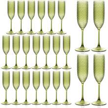 12/6/2/1pcs Set Transparent Plastic Champagne Glasses With Gypsophila, Unbreakable Champagne Flutes, 5.5oz Reusable Diamond Textured Wine Glasses, Suitable For Weddings, Christmas, Parties And Other Large Gatherings - View 2
