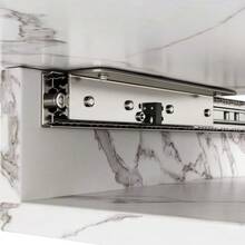 Telescopic Dining Table (120-160 Cm), Extendable Table, Space-Saving Kitchen Table, Black Iron Crossed Legs, For Kitchen And Living Room, White Marble Dining Table - White - View 5