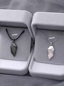 Set de 2 collares con colgante con forma de corazón, regalo para parejas/amigos - Multicolor - Ver 10