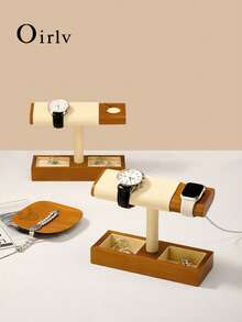 Oirlv Premium Smart Watch Display Stand With Charging Slot, Wooden Watch Storage Rack, Watch Display Holder, Ideal For Daily Watch And Bracelet Storage, Display And Exhibition - Smart Watch Holder - View 9