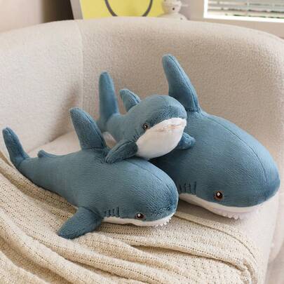 逼真海洋鲨鱼毛绒玩具，柔软填充动物玩偶，大白鲨毛绒玩具，虎鲨枕头，腿枕，儿童玩偶，生日/圣诞节/情人节礼物。