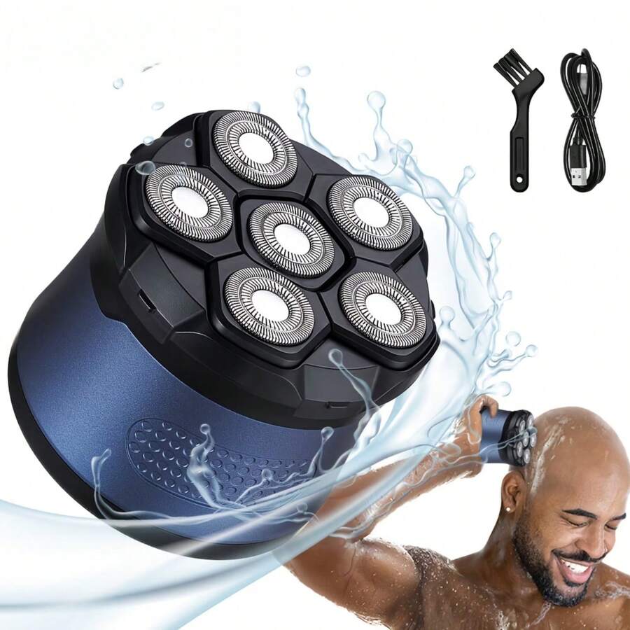 6D Rotary Electric Shaver Suitable For Bald Men, Rechargeable USB Charging Lithium Battery Electric Shaver, Beard Trimmer & Grooming Kit, Gift For Men