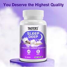 Deep Sleep Supplement - Contains L-Theanine, Magnesium, Chamomile Extract (Flower), Purple Chamomile Extract (Stem And Leaf), Vitamin C (Ascorbic Acid), Lemon Mint Extract, Pantothenic Acid, Etc. - 120 Capsules - 1 Bottle(1 瓶) - 查看 6