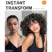 14 Inch Curly Wig With Bangs, Heat Resistant Synthetic Fiber Hair, Cosplay Wig - Black - View 6