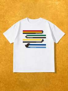 Whysmera SHEIN X Harry Potter 女士圆领T恤，采用合作款图案印花设计，打造活力时尚造型 - 白色 - 查看 1