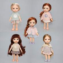 Búp bê cao 16cm với nhiều khớp cử động, mặc trang phục thời trang, trang điểm tỉ mỉ, mắt xanh, đồ chơi bé gái dễ thương, quà tặng cho người sưu tập búp bê, quà sinh nhật bạn bè. - toàn bộ con búp bê - Xem 1