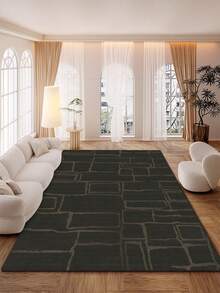 1 pieza Alfombra/Tapete, Estilo nórdico moderno INS Patrón de parches geométricos asimétricos de color, Alfombra de área de felpa de lana sintética, Adecuada para baño, cocina, entrada, pasillo, mesita de noche, sala de estar, dormitorio, lavable a máquina, decoración del hogar - Multicolor - Ver 6