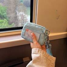 Women's Compact Card Holder Wallet, Outdoor Portable New Style Small Zipper Coin Purse - Baby Blue - View 5