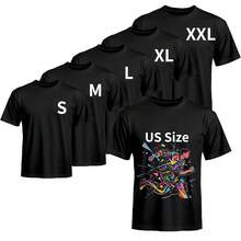 paquete de 5 camisetas de poliéster unisex para sublimación y regalos DIY - Paquete de 5 negros - Ver 1