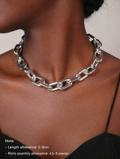 1pc Hip-Hop Single Chain Necklace, Suitable For Women's Daily Wear, Music Festivals, Parties, Carnival Accessories