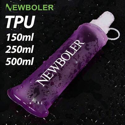 NEWBOLER 150ml/250ml/500ml Outdoor Collapsible Silicone Bite Size Water Bottle Running Camping Hiking Travel Convenient TPU Water Bottle