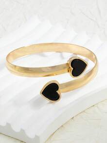 1pc Heart Decor Women Bracelet, Fashionable Holiday Gold Bracelet, Gift For Valentine's Day, Mother's Day - Love Bracelet - View 7