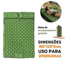 190cm*120cm*5cm Automatic Double Inflatable Camping Mattress. Double Inflatable Camping Mattress, Ideal For Camping, Fishing, Traveling And Other Occasions - Waterproof. - 綠色 - 查看 5