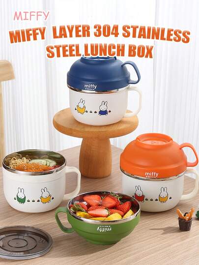  Hộp cơm trưa Miffy bằng thép không gỉ chính hãng có nắp đậy - Thiết kế hình chú thỏ hoạt hình Nhật Bản dễ thương, cách nhiệt, phù hợp cho thanh thiếu niên, người lớn, học sinh, nhân viên văn phòng, trường học, du lịch, chuẩn bị bữa ăn - Giải pháp lưu trữ thực phẩm bền, chống rò rỉ, có thể tái sử dụng và di động - Món quà sinh nhật, ngày lễ hoàn hảo cho người hâm mộ và nhà sưu tập anime - Phụ kiện sưu tầm thiết kế nhân vật dễ thương, thẩm mỹ, không thể thiếu của TK Ins
