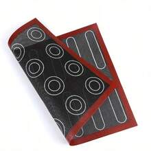 1/2 tấm lót nướng silicon đục lỗ, lót lò nướng chống dính, dụng cụ nướng bánh, phụ kiện nướng ngoài trời, đồ dùng nhà bếp, thảm nướng bánh macaron, dùng cho bánh quy và bánh ngọt. - màu đen - Xem 2