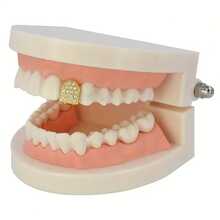 THATBOY Satu set berisi 4 Grillz bergaya Hip Hop yang terbuat dari tembaga dengan inlay zirkonia sintetis, aksesori berkilau untuk perhiasan. Hadiah untuk artis rap dan hip hop, cocok untuk pria dan wanita. - MultiWarna - View 12