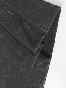 Disney UNIHLO   Mickey   Printed Summer Heavyweight Retro Washed Street Fashion Casual T-Shirt - màu đen - Xem 3