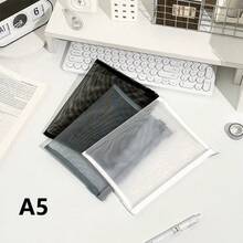 3 Pcs Nylon Mesh File Organizer Bag Set A4 A5 A6 Document Pouch For School Office Travel Cosmetic Stationery Storage - Mesh Bags - View 10