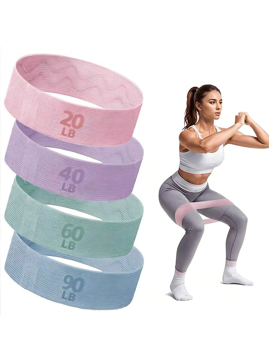 Dây kháng lực bằng vải, dây thun tập luyện, dây kháng lực, dây tập chân và mông, Pilates, phục hồi chức năng, nâng hông, dây co giãn tập thể dục.