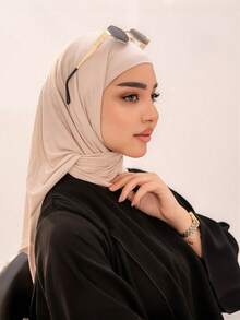 1pc Instant Triangle Hijab, All-In-One Tie-Up Design, Quick Wrap Without Slipping, No Undercap Or Folding Needed, Suitable For Daily Wear, Prayer, And Outings - Triangular Instant Hijab - View 14