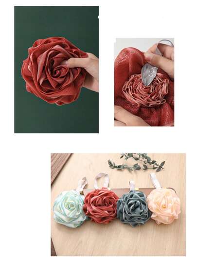 2pcs/3pcs(Random Colors) Exfoliating Home Spa Shower Loofah Puffs Sponge Bath Ball, Pouf Mesh Brush, Bath Spa Puff Scrubber Ball For Face Body, Rich Foams Bubble