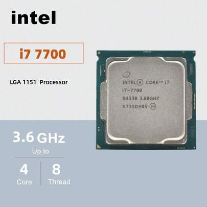  מעבד Intel Core I7 7700 3.6GHz מרובע ליבות שמונה הליכי משנה 8M מטמון 65W LGA 1151 מעבד למחשב שולחני