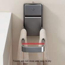 1pc Suction Cup Foldable Towel Rack, Washroom Towel/Jewelry/Headband Organizer Holder, No Drilling Required - View 6