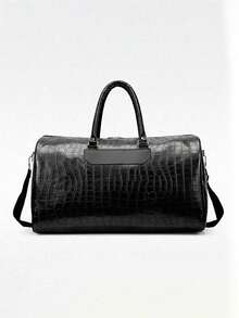 1 pieza Bolsa de viaje de fin de semana para hombres, bolso de mensajero de gran capacidad con diseño de estampado de tiburón, bolso de mano, bolso deportivo casual de moda, bolso de hombro para viajes, de piel de PU resistente a los arañazos, bolsa de equipaje para deportes, camping y viajes, bolsa de senderismo - Multicolor - Ver 9