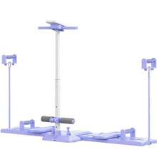 5in1 Foldable Hip Leg Exerciser Ski Practice Fitness Machine With Timer & Tension Rope - Purple - View 2