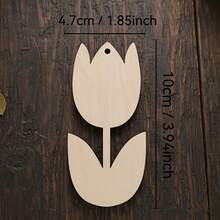 10件套木制镂空雕刻花朵工艺品，情人节节日装饰品，手工礼品吊坠，家居派对节日生日挂饰 - A - 查看 8